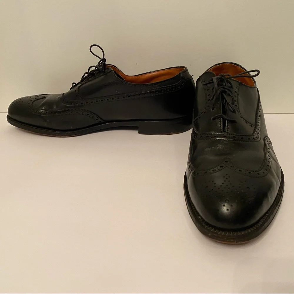 ALDEN MENS SHOES OXFORD LACE UP BLACK LEATHER SIZE 10.5 2E WIDE USA With Duster